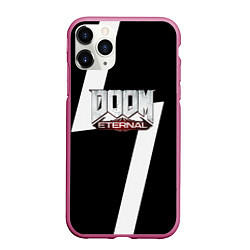 Чехол iPhone 11 Pro матовый Doom eternal geometry white