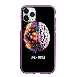 Чехол iPhone 11 Pro матовый Открой разум: мозг с цветами - Open mind