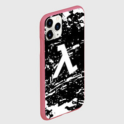 Чехол iPhone 11 Pro матовый Half life краски белые игра, цвет: 3D-малиновый — фото 2