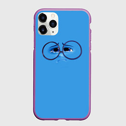 Чехол iPhone 11 Pro матовый Эмоция печаль - глаза крупно, цвет: 3D-фиолетовый