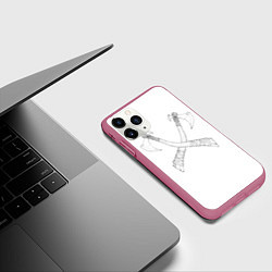 Чехол iPhone 11 Pro матовый Топоры, цвет: 3D-малиновый — фото 2