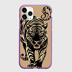 Чехол iPhone 11 Pro матовый Татуировка с тигром