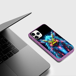 Чехол iPhone 11 Pro матовый Terrible Pikachu - nightmare, цвет: 3D-фиолетовый — фото 2