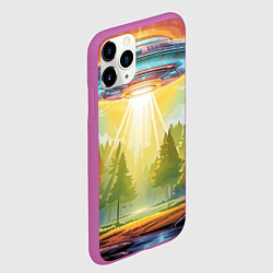 Чехол iPhone 11 Pro матовый UFO In The Forest, цвет: 3D-фиолетовый — фото 2