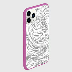Чехол iPhone 11 Pro матовый Мрамор абстракция, цвет: 3D-фиолетовый — фото 2