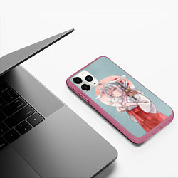 Чехол iPhone 11 Pro матовый Аля иногда кокетничает со мной по-русски - Алиса, цвет: 3D-малиновый — фото 2