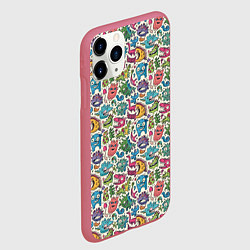 Чехол iPhone 11 Pro матовый Лесные чудовища, цвет: 3D-малиновый — фото 2