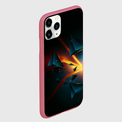 Чехол iPhone 11 Pro матовый Разлом плиты - абстрактная расщелина, цвет: 3D-малиновый — фото 2