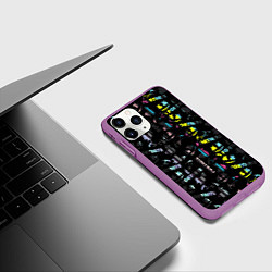 Чехол iPhone 11 Pro матовый Marshmello black fortnite, цвет: 3D-фиолетовый — фото 2