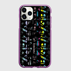 Чехол iPhone 11 Pro матовый Marshmello black fortnite