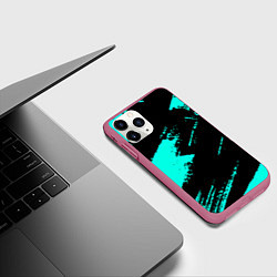 Чехол iPhone 11 Pro матовый Неоновые краски текстура, цвет: 3D-малиновый — фото 2