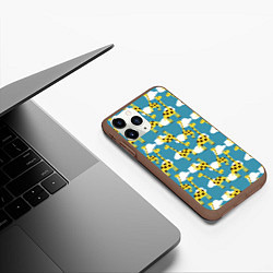Чехол iPhone 11 Pro матовый Жирафы в облаках, цвет: 3D-коричневый — фото 2