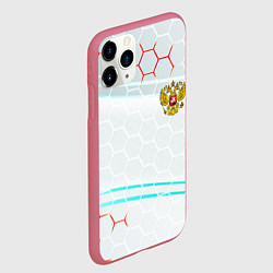 Чехол iPhone 11 Pro матовый Герб РФ броня текстура, цвет: 3D-малиновый — фото 2