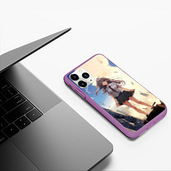 Чехол iPhone 11 Pro матовый Девушка аниме, цвет: 3D-фиолетовый — фото 2