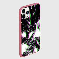 Чехол iPhone 11 Pro матовый Краски глитч неон, цвет: 3D-малиновый — фото 2
