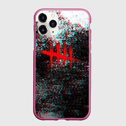 Чехол iPhone 11 Pro матовый Dead by daylight краски глитч