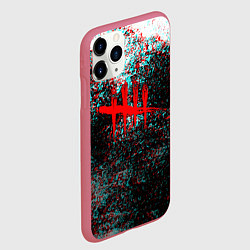 Чехол iPhone 11 Pro матовый Dead by daylight краски глитч, цвет: 3D-малиновый — фото 2