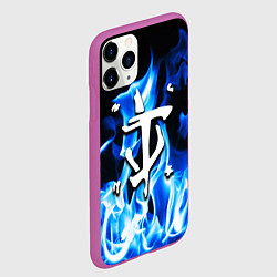 Чехол iPhone 11 Pro матовый Doom fire знак, цвет: 3D-фиолетовый — фото 2