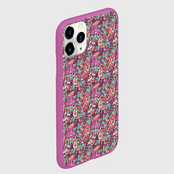 Чехол iPhone 11 Pro матовый Монстры любители кофе, цвет: 3D-фиолетовый — фото 2