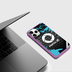 Чехол iPhone 11 Pro матовый Portal game краски, цвет: 3D-фиолетовый — фото 2