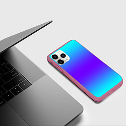 Чехол iPhone 11 Pro матовый Неоновый градиент текстура, цвет: 3D-малиновый — фото 2
