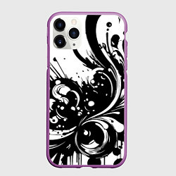 Чехол iPhone 11 Pro матовый Модная растительная абстракция - нейроарт, цвет: 3D-фиолетовый