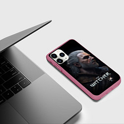 Чехол iPhone 11 Pro матовый The Witcher poster, цвет: 3D-малиновый — фото 2