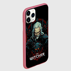 Чехол iPhone 11 Pro матовый Злой ведьмак, цвет: 3D-малиновый — фото 2