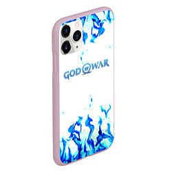 Чехол iPhone 11 Pro матовый God of War синий огонь, цвет: 3D-розовый — фото 2