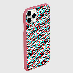 Чехол iPhone 11 Pro матовый Ювентус глитч паттерн, цвет: 3D-малиновый — фото 2