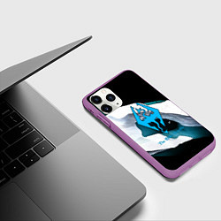 Чехол iPhone 11 Pro матовый The Elder Scrolls краски текстура, цвет: 3D-фиолетовый — фото 2