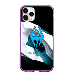 Чехол iPhone 11 Pro матовый The Elder Scrolls краски текстура, цвет: 3D-фиолетовый