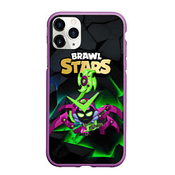 Чехол iPhone 11 Pro матовый Brawl Stars вирус Чарли, цвет: 3D-фиолетовый