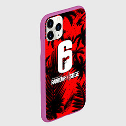 Чехол iPhone 11 Pro матовый Rainbow six тропик паттерн, цвет: 3D-фиолетовый — фото 2