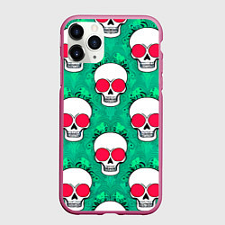Чехол iPhone 11 Pro матовый Черепки на зеленом - летний паттерн