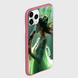 Чехол iPhone 11 Pro матовый Певица на сцене исполняет песню в свете прожекторо, цвет: 3D-малиновый — фото 2
