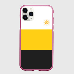 Чехол iPhone 11 Pro матовый Сокрушу пред Ним врагов Его Хризма желтая Патриоты, цвет: 3D-малиновый