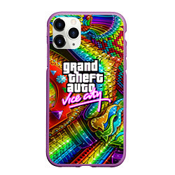 Чехол iPhone 11 Pro матовый GTA casino steel, цвет: 3D-фиолетовый