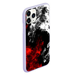 Чехол iPhone 11 Pro матовый Битва дыма и огня, цвет: 3D-светло-сиреневый — фото 2