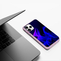 Чехол iPhone 11 Pro матовый Неоновый огонь текстура, цвет: 3D-розовый — фото 2