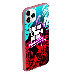 Чехол iPhone 11 Pro матовый GTA vice city tropic, цвет: 3D-малиновый — фото 2