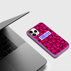 Чехол iPhone 11 Pro матовый Nirvana pink logo, цвет: 3D-фиолетовый — фото 2