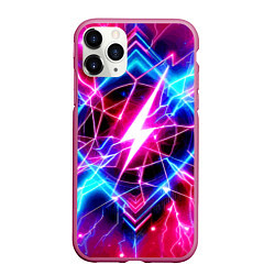 Чехол iPhone 11 Pro матовый Lightning - neon fantasy, цвет: 3D-малиновый