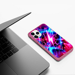 Чехол iPhone 11 Pro матовый Lightning - neon fantasy, цвет: 3D-малиновый — фото 2