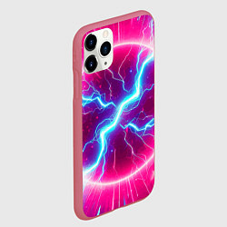 Чехол iPhone 11 Pro матовый Неоновая абстракция - нейроарт, цвет: 3D-малиновый — фото 2