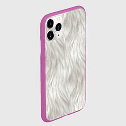 Чехол iPhone 11 Pro матовый Белый мех кошки, цвет: 3D-фиолетовый — фото 2