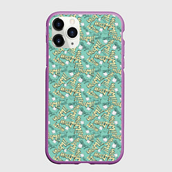 Чехол iPhone 11 Pro матовый Звук двигателя поп арт, цвет: 3D-фиолетовый