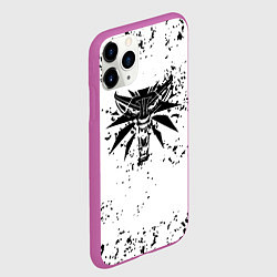 Чехол iPhone 11 Pro матовый Ведьмак краски лого, цвет: 3D-фиолетовый — фото 2