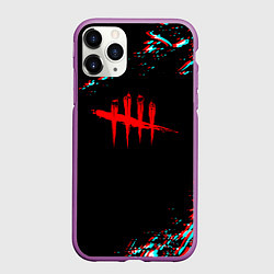 Чехол iPhone 11 Pro матовый Dead by daylight глитч, цвет: 3D-фиолетовый