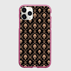 Чехол iPhone 11 Pro матовый Череп - паттерн